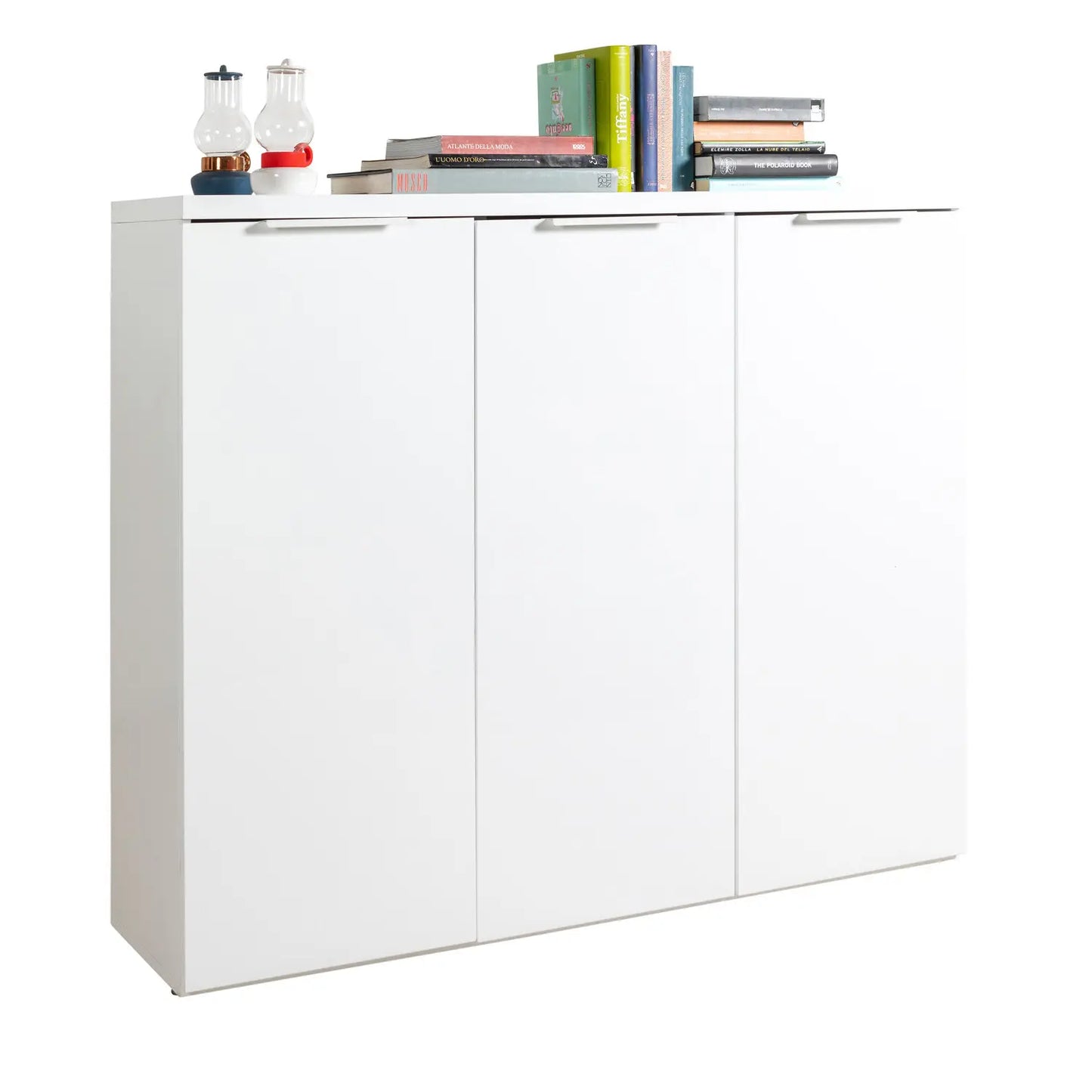 Mundi storage unit 3 doors lacquered white cm 120x35x102,30h composad