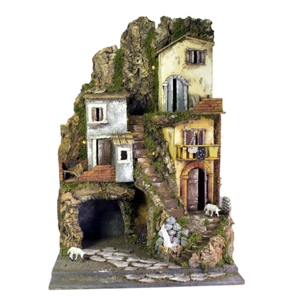Presepe con luci e fontana con pompa 45 × 52 × H70 cm