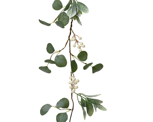 Ghirlanda polyester white berries 150x7x3 cm
