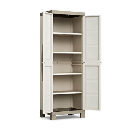 Armario multiusos de dos puertas y cuatro baldas Beige EXCELENCIA 89x54x h182 cm