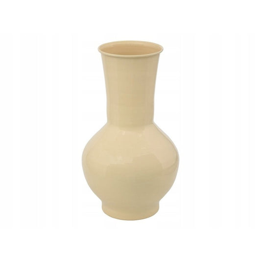 Kian-Vase, 34,5 cm hoch, aus gelb emailliertem Metall