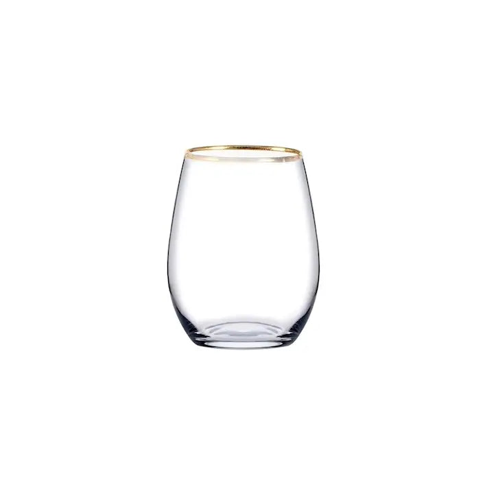Set 6 bicchieri Amber con bordo oro da 35 cl