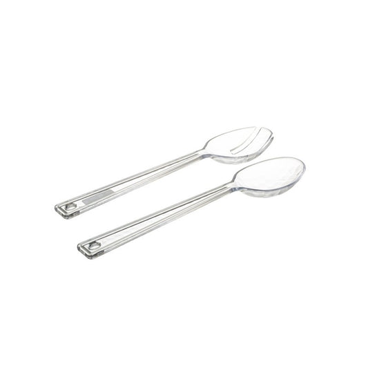 Set of 2 salad servers Green Harmony PS transparent