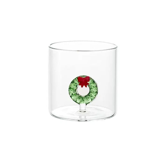 Bicchiere tondo in vetro borosilicato Christmas Miniatures 30 cl - 1 pezzo assortito