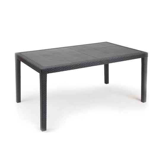 Prince rectangular table with anthracite rattan effect 150x90x72h cm