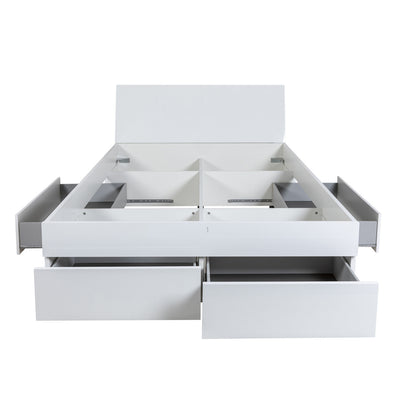 Queen-Size-Bett mit Stauraum und 4 Schubladen, 166 x 220 x 96 H