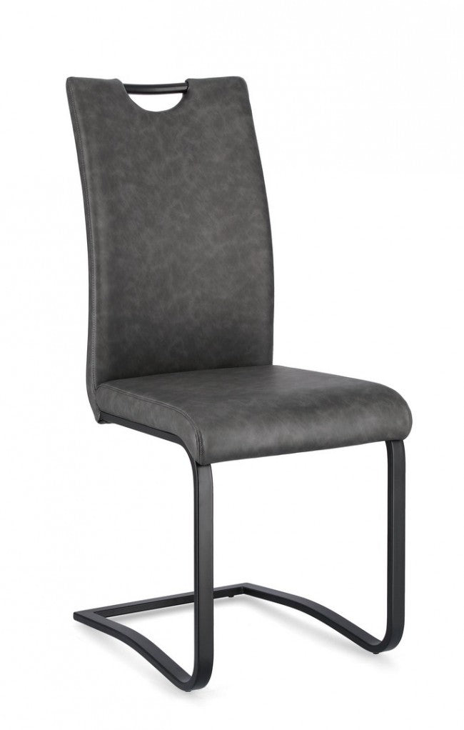 4x Sedia ecopelle antracite 42x56x102