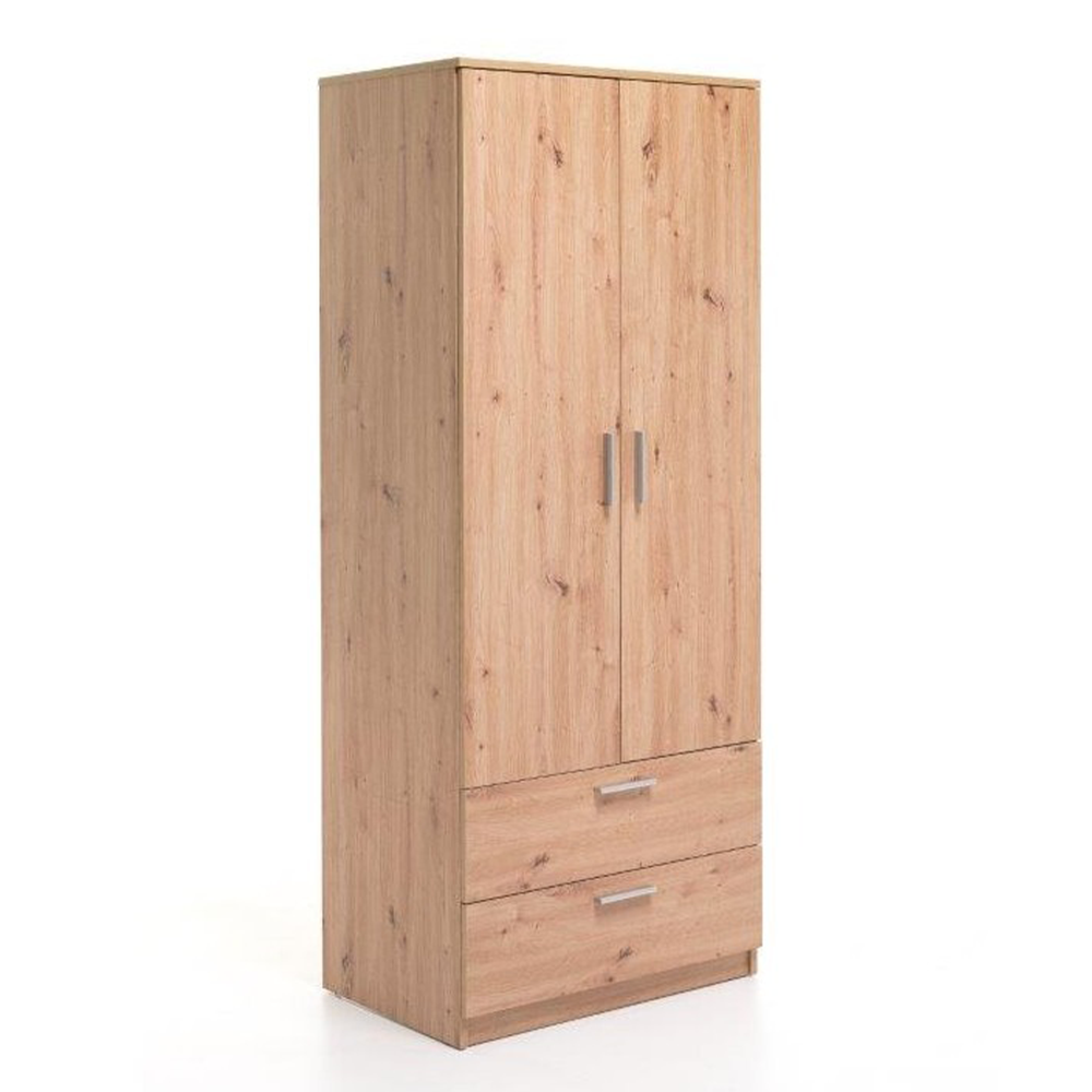 Chelsea 2-Door and 2-Drawer Wardrobe 80 x 53 x 196H cm | Iperbriko