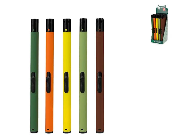 Refillable gas lighter in assorted colours