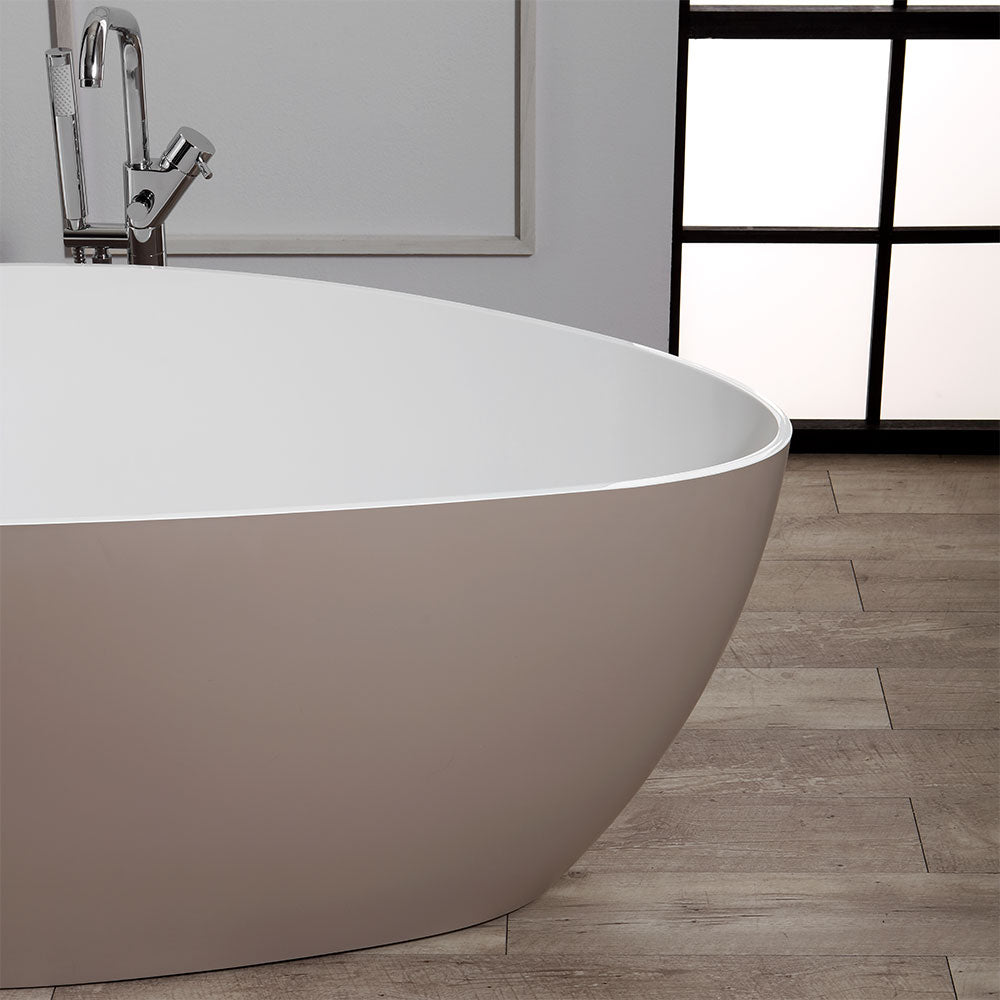 Vasca da bagno freestanding resina beige