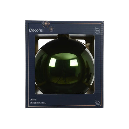 Sfera natalizia in vetro verde pino lucido Ø15 cm