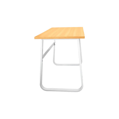 Weißer Kenya-Schreibtisch mit Eichenplatte 120x60x75h cm