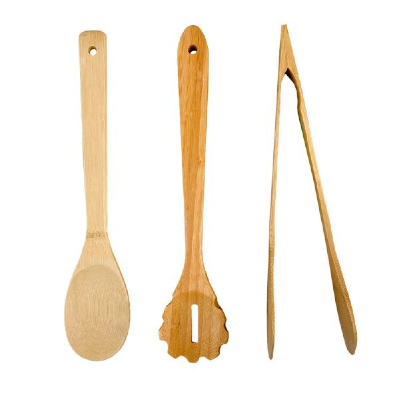 Set of 3 bamboo kitchen utensils