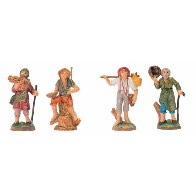 Pastore doppio per presepe multicolor H10 cm – 1 pezzo con 2 pastori