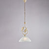 Lampadario avorio oro antico, vetro alabastro bianco, 1 luce, Ø30 cm