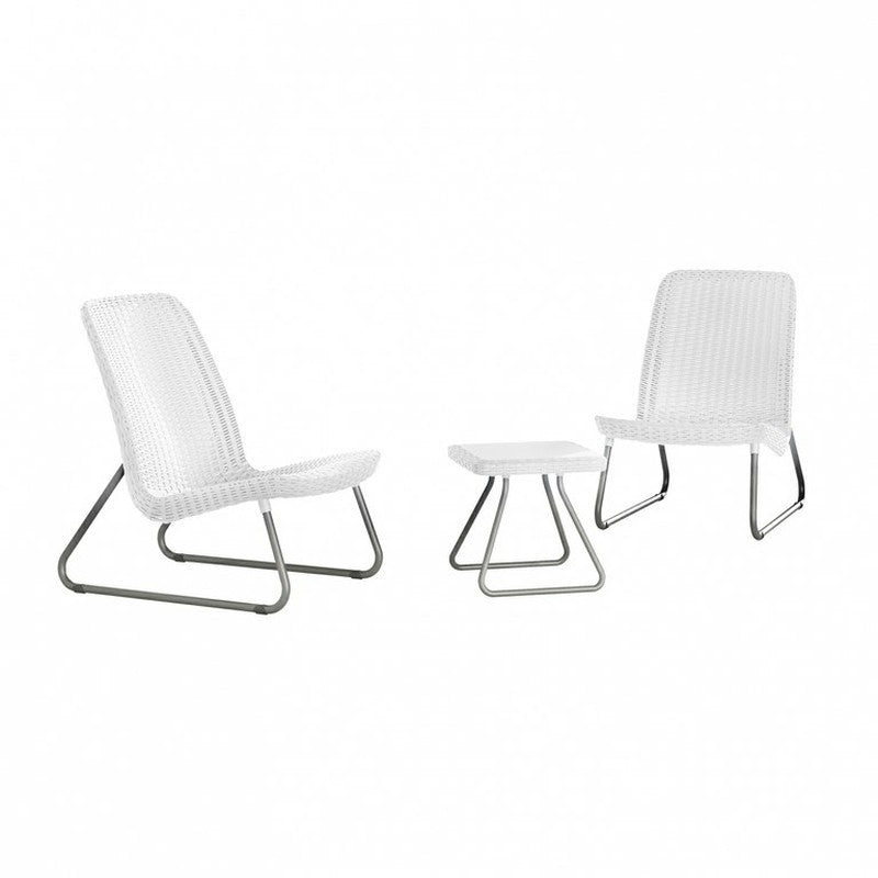 Conjunto de exterior para balcón, bistró, muebles de jardín blanco keter