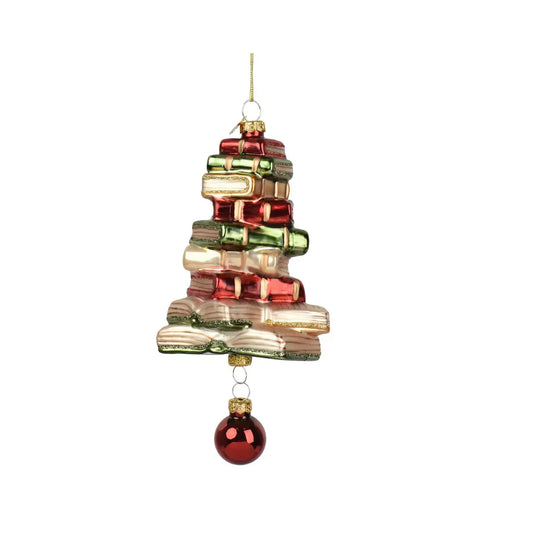 Decorazione natalizia albero in vetro multicolor H15,5 cm