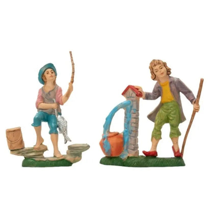 Pastore doppio per presepe H10 cm – 1 pezzo con 2 pastori