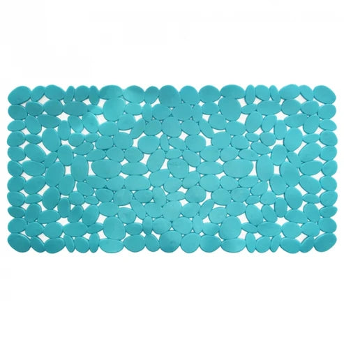 Tappeto doccia e vasca Sassolini antiscivolo  azzurro con ventose 35 × 70 cm