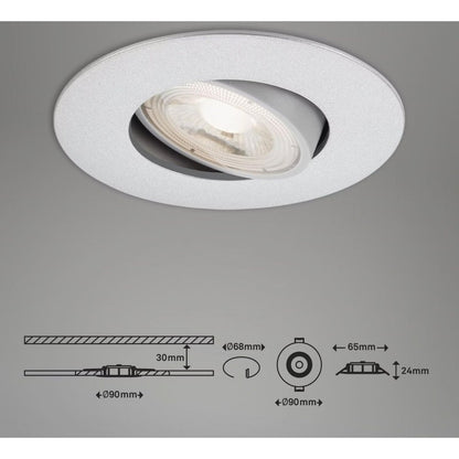 Kulana verstellbarer LED-Einbaustrahler 9 cm 5 W 460 lm Chrom