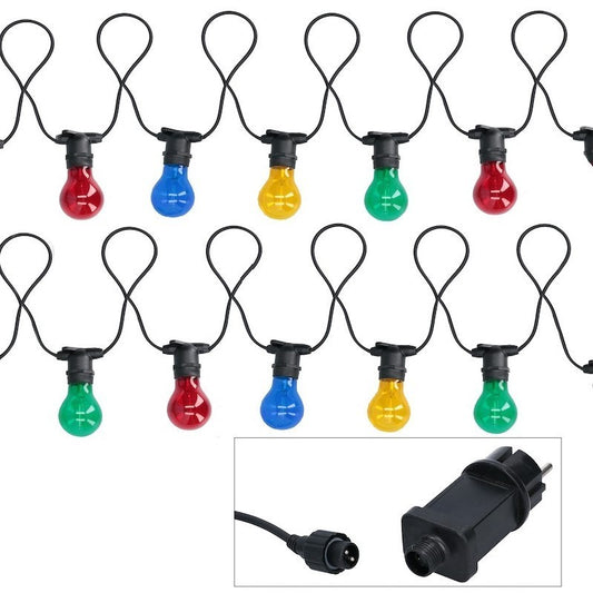 Cadena 10 LED E27 Multicolor 24V 220V 5 metros