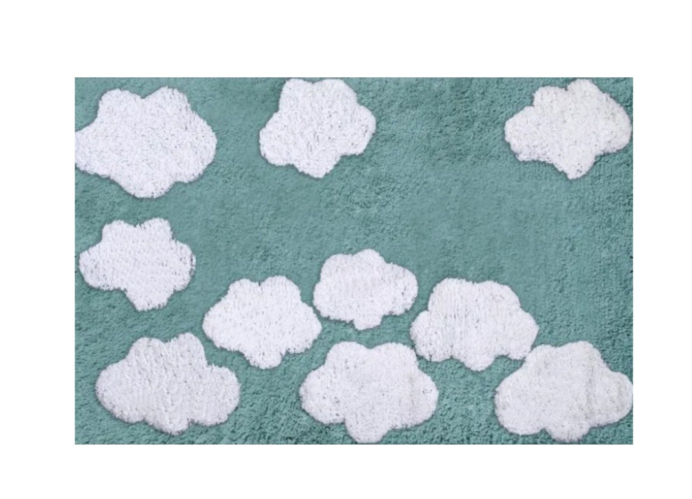 Tappeto bagno Nuvole color acqua antiscivolo cm 50x80