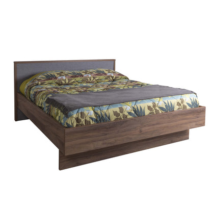 Audace Doppelbett Walnuss/Grau – Maße: 193,50 x 98,10 x 218 cm