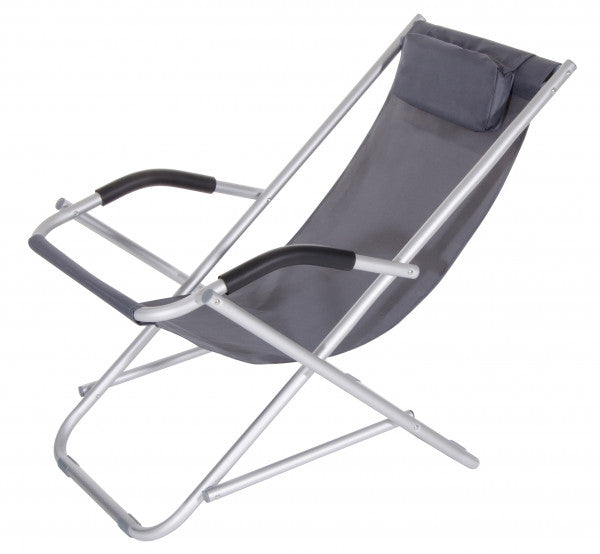 Grauer Formentera-Schwingsessel 90x60x73h cm