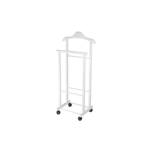 Indossatore in legno bianco con ruote