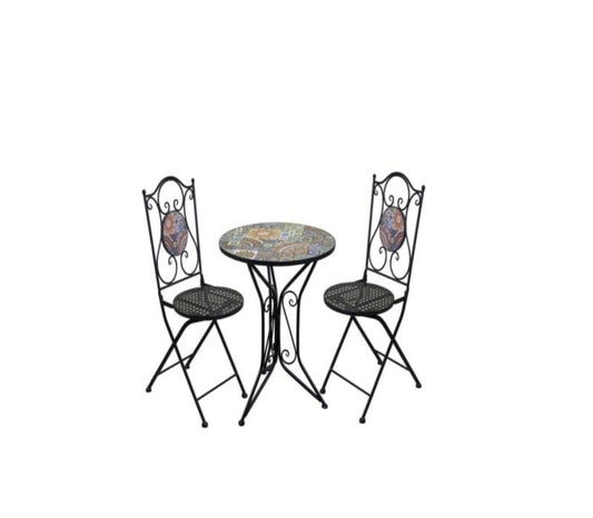 Set tavolo mosaico Galatone tondo Ø60cm e 2 sedie