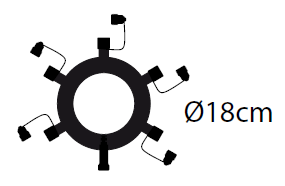 Connettore Circolare 18cm 5 Uscite 230V AC - Bianco