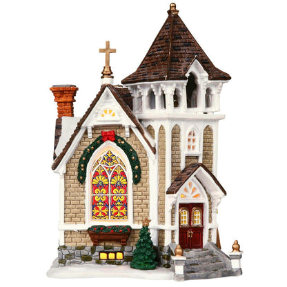 Chiesetta Little River Church illuminata 18,7 × 16,1 × H13,7 cm con adattatore