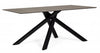 Tavolo ceramica 180x90x76 cm grigio scuro gambe nere