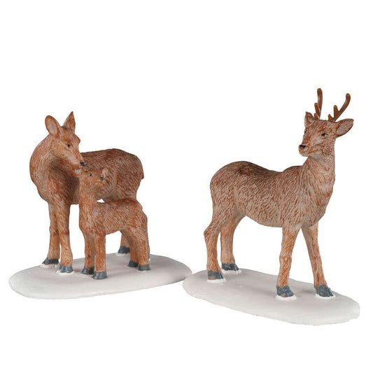 Famiglia di cervi decorativa Lemax 12,8 × 6,8 × H6,4 cm