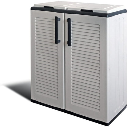 Mobile per raccolta differenziata 2 Posti grigio cm 68x37x90 h