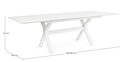 Tavolo allungabile giardino Kenyon bianco cm 180-240 x 100