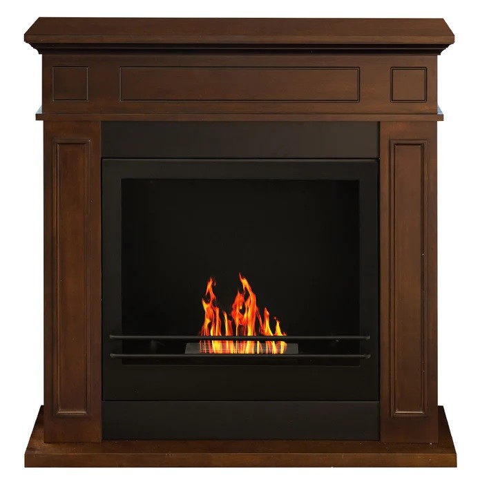 Camino a bioetanolo biocamino da terra JEFFERSON Marrone  L 89,5 x H90,5 x P28 cm