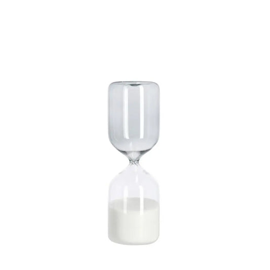 Clessidra decorativa Kronos fumé e bianca Ø6,6 × H20,3 cm