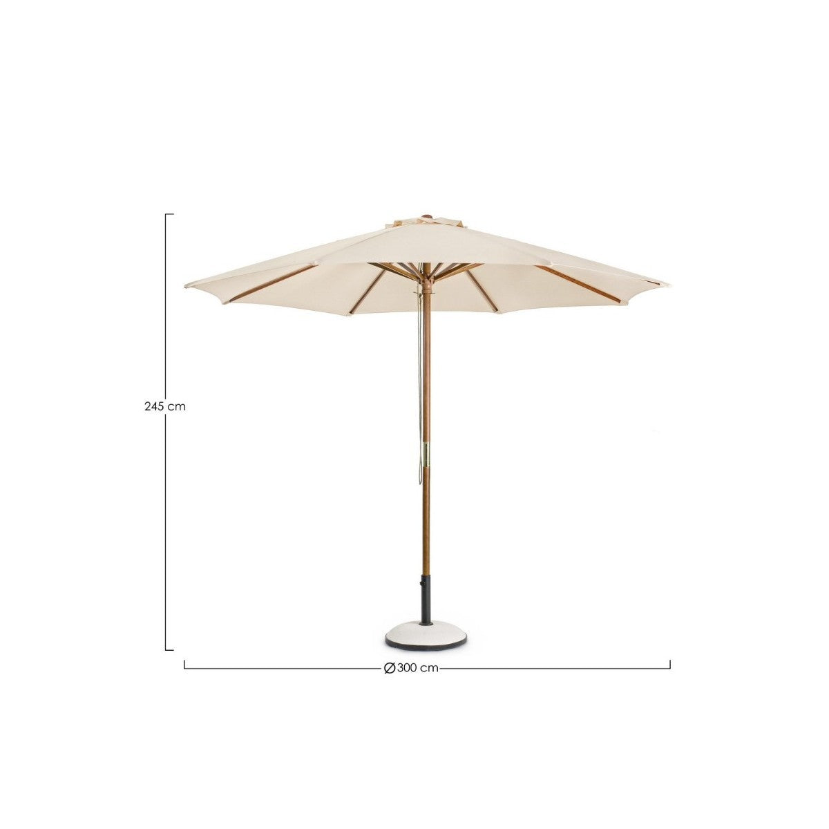 Bizzotto Syros Regenschirm 3 m naturfarben