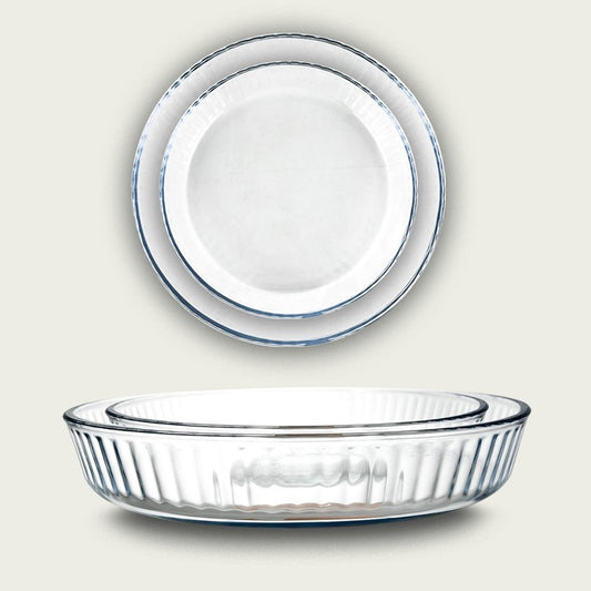 Set 2 teglie per crostata Alorno in vetro borosilicato Ø 26/32 cm