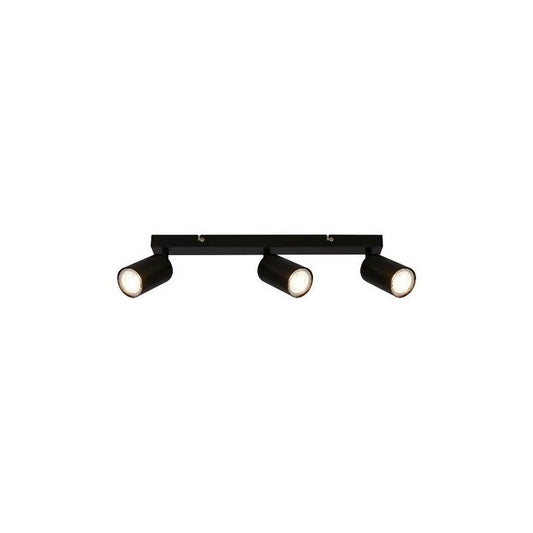 Barra 3 faretti  orientabili nero 44 x 5,5 x 15,5 cm