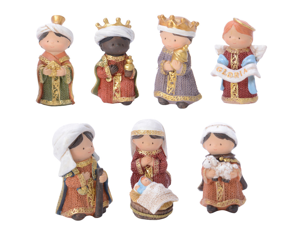 Poliresina crib 8 characters H.8cm