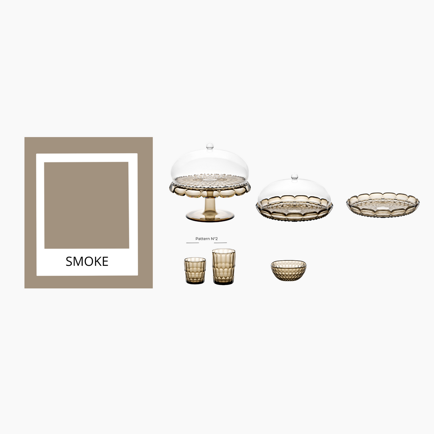 Vanity cake pan set Ø 30 x h16 cm smoke colour