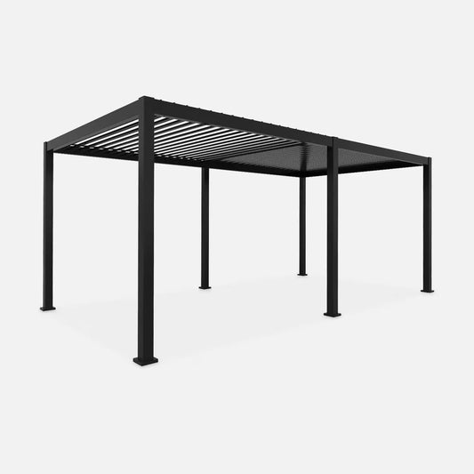 Pergola Bioclimatica Palmas 3x6 m Antracite in Alluminio con Lamelle Orientabili