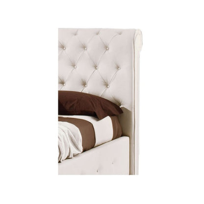 Letto matrimoniale c- contenitore  in ecopelle Bianco 180x223xh.120 cm