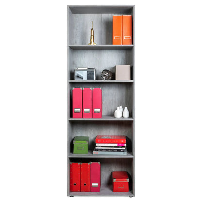 Bookcase with 5 concrete shelves 68.8x35.3x200 composed