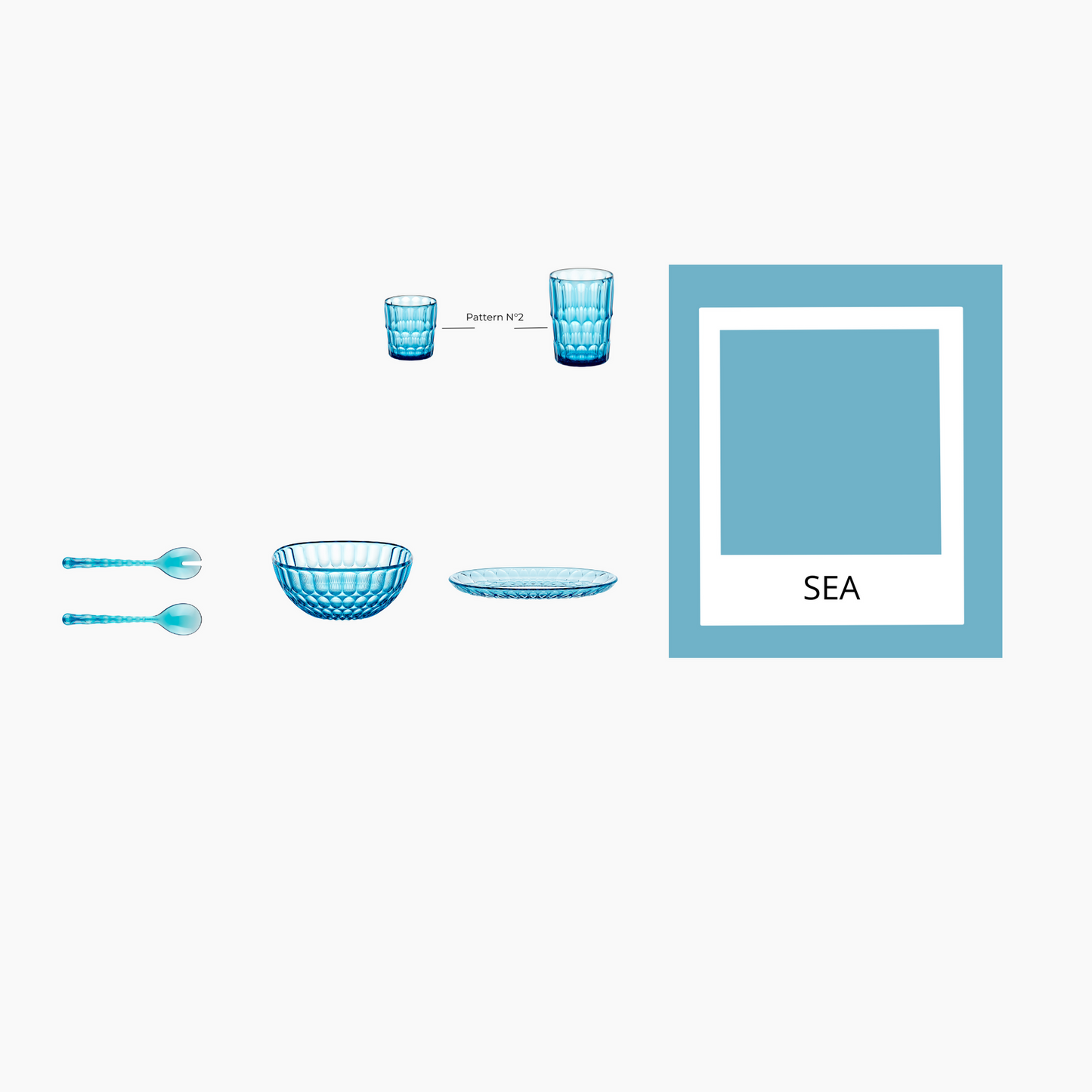 Contenitore Vanity Ø25 cm colore azzurro 25x25xh10,9 cm