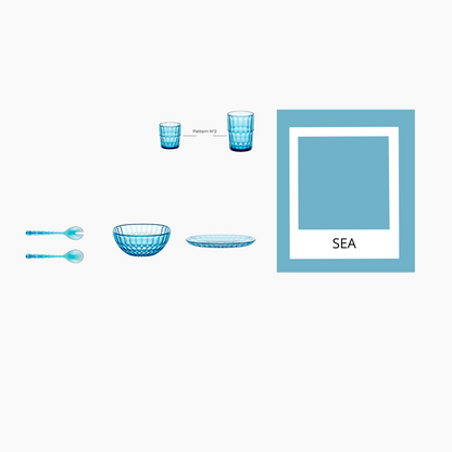 Contenitore Vanity Ø25 cm colore azzurro 25x25xh10,9 cm