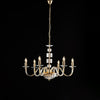 Lampadario oro con vetro, 6 luci – Cristallo sferico, Ø77 H.56-116
