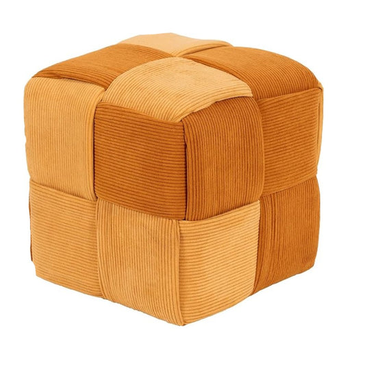 Brady Vell geflochtener Pouf aus ockerfarbenem Ziegelstein, 38 x 38 x 38 cm
